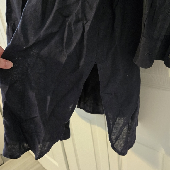 Talbots Linen Navy Blue Button-Down Tunic, Size 24W - Picture 6 of 8